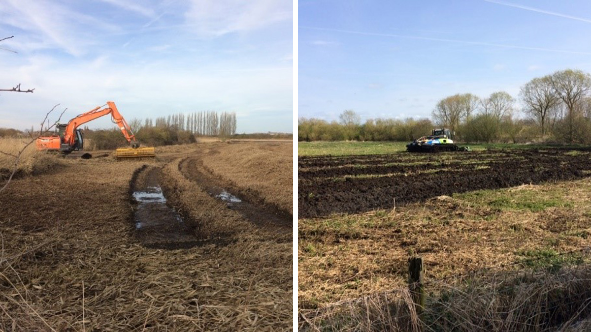 Grass plots vegetation clearance - Courtesy of Anglian Water @one Alliance