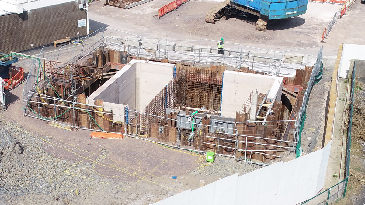Reinforced concrete construction of internal walls - Courtesy of NI Water