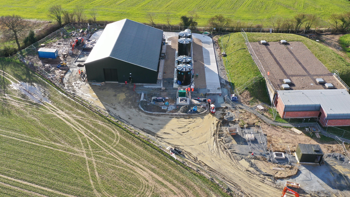 Structurally complete building and all five tanks in place (26 February 2020) circa one year on from starting on site - Courtesy of Essex & Suffolk Water
