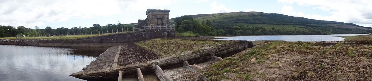 Completed fish pass with Victorian era sluice house visible in background - Courtesy of the Loch Venachar project team