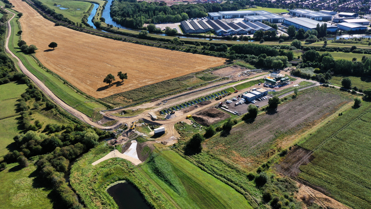 Overview of the site showing the 2km emergency access track - Courtesy of JBA Bentley