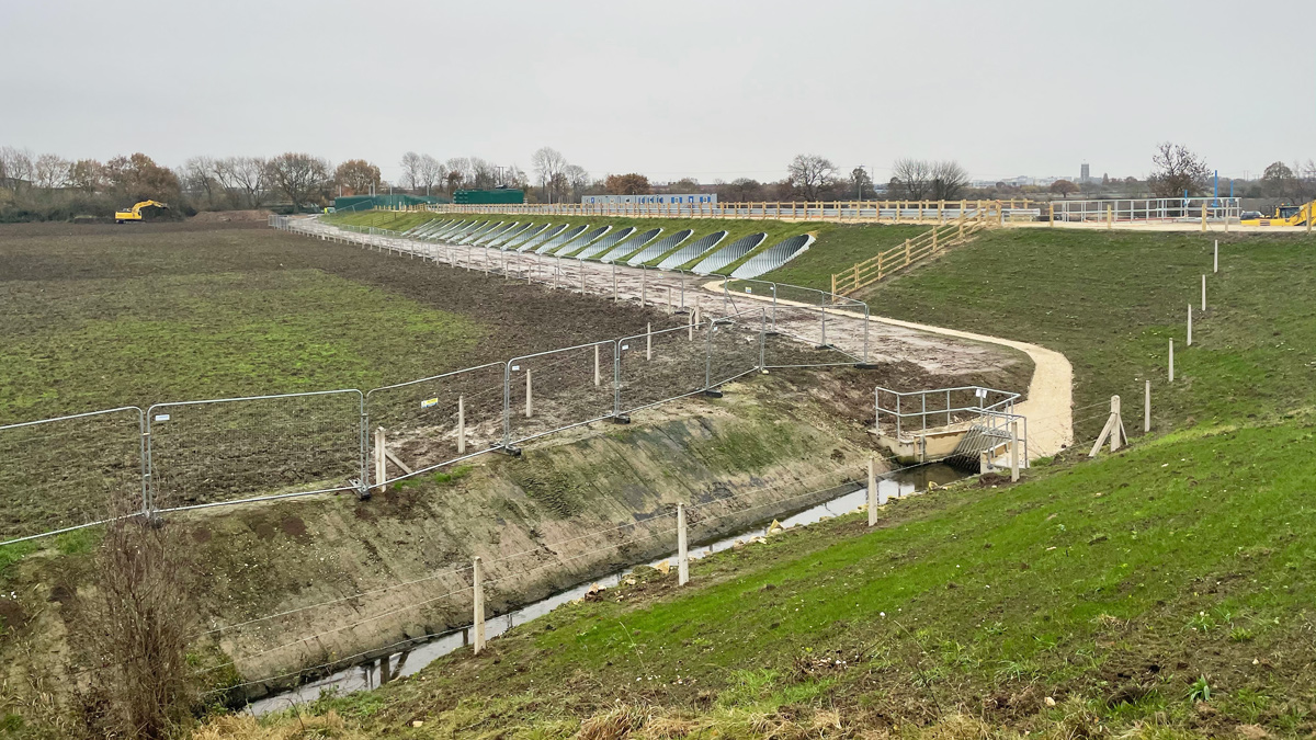 Bentley Ings Pumping Station showing flood access to pumping station and 19 corrugated steel parabolic culverts - Courtesy of JBA Bentley