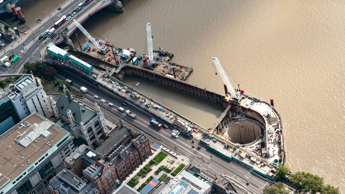 Aerial view of the site - Courtesy of FLO JV/Tideway