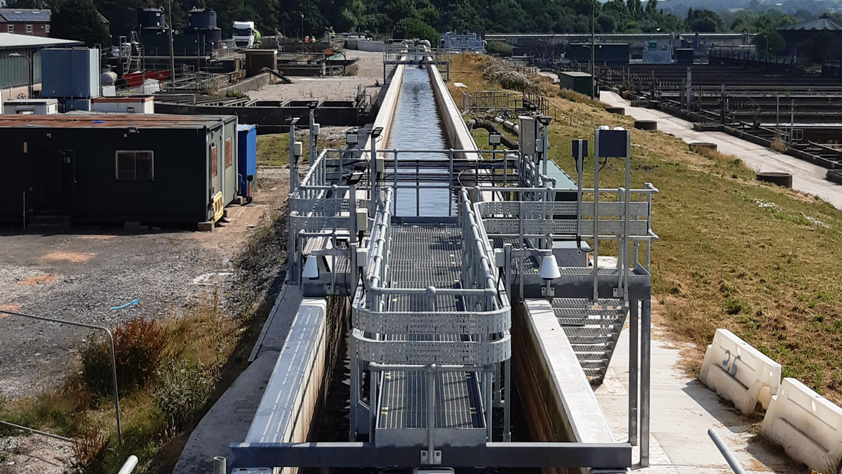 New inlet channel feeding Nereda® via splitter chamber and two underground siphon feeds July 2021 - Courtesy of United Utilities