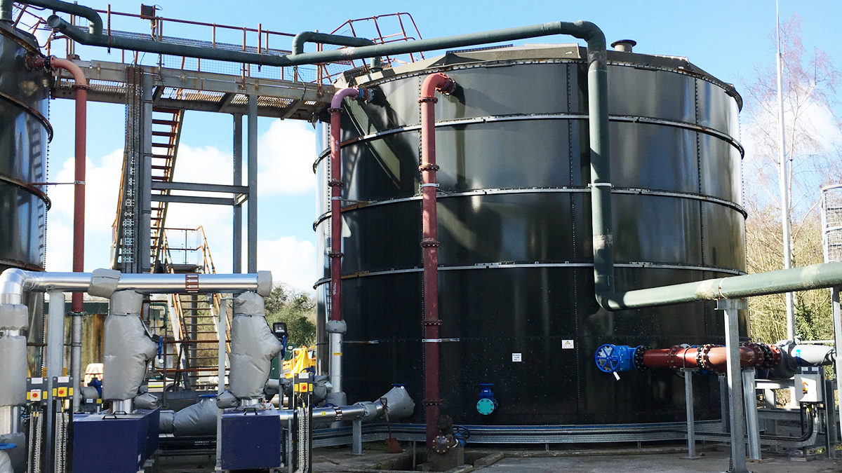 Re-used primary sludge storage tank - Courtesy Welsh Water and Skanska