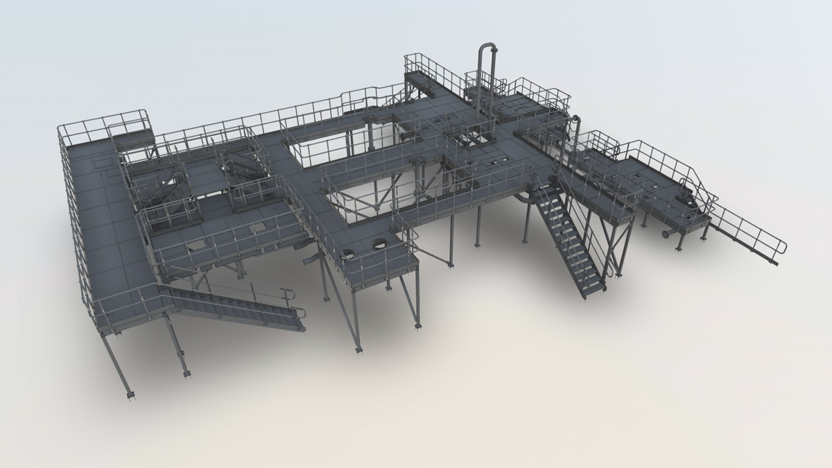 3D model of upper slab steelwork - Courtesy of ESD