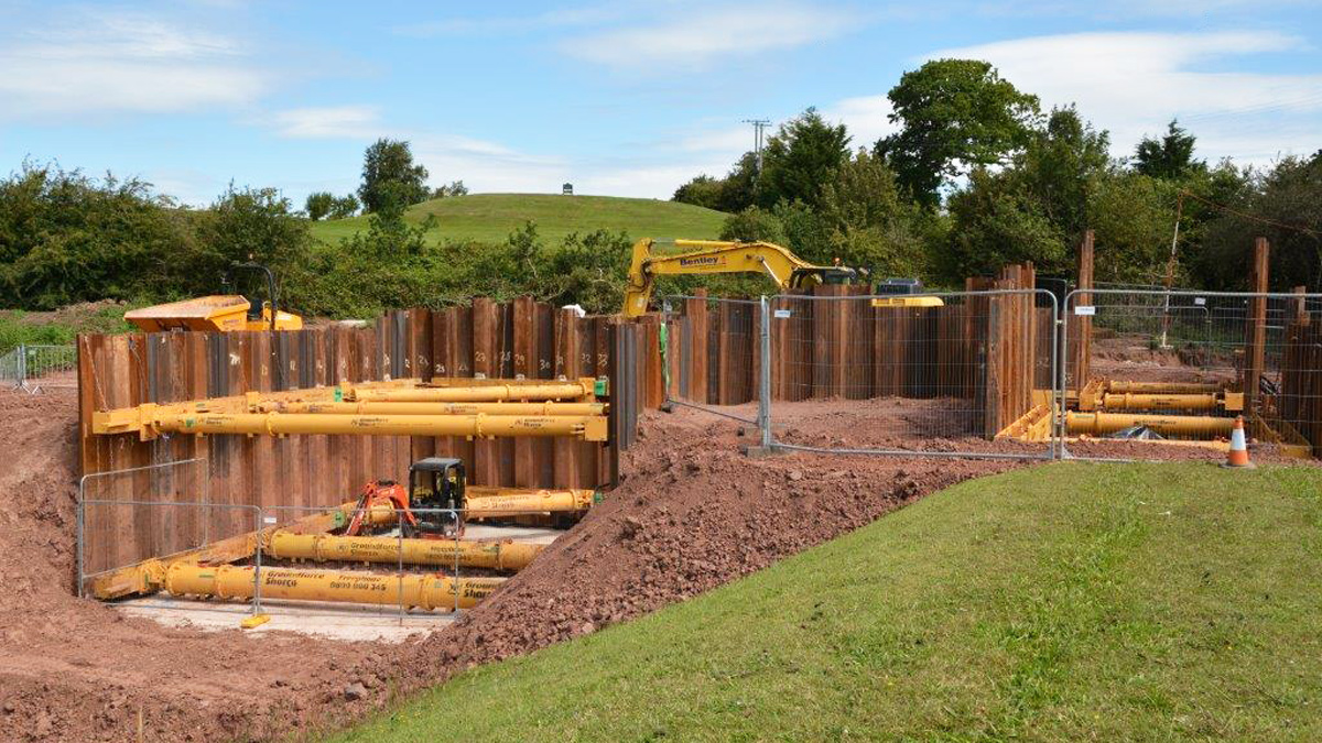 Piling and shoring installation - Courtesy of MMB