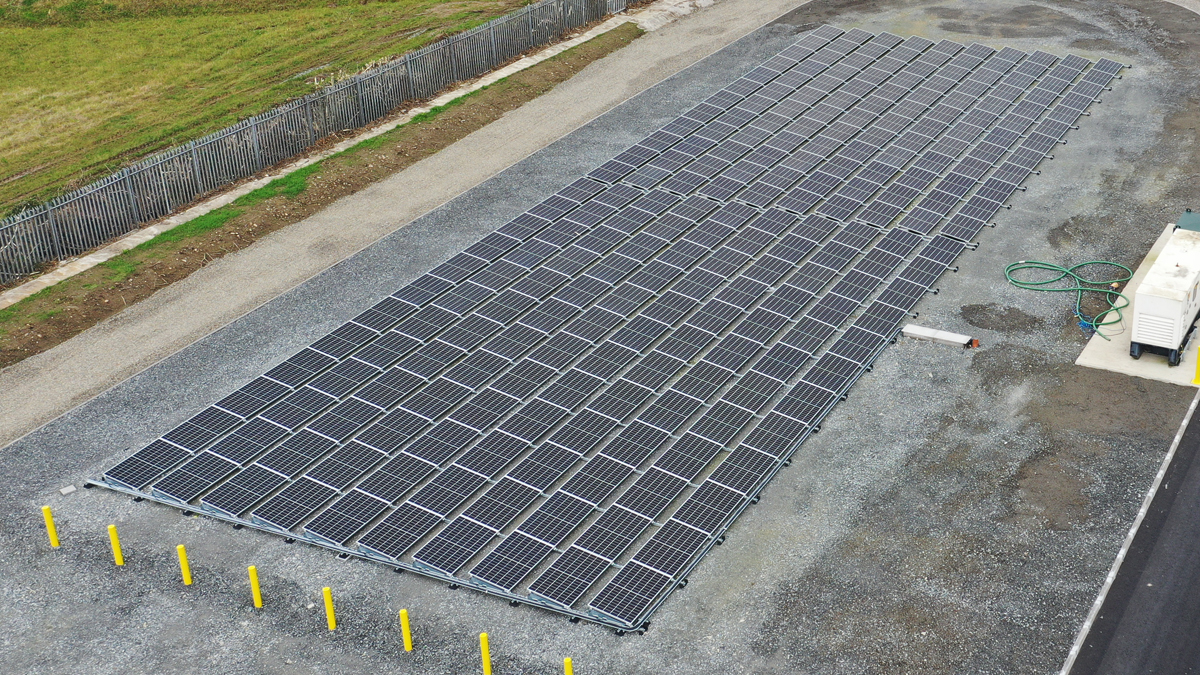 Aerial view of completed solar farm - Courtesy of BSG Civil Engineering Ltd