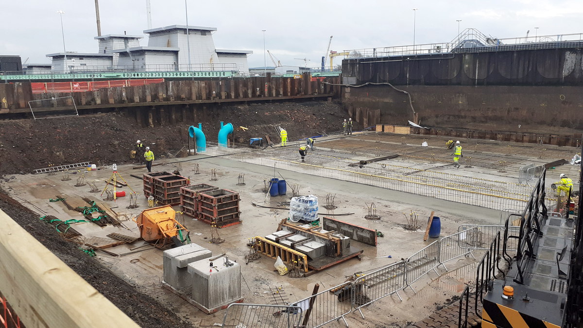 Construction of the base slab - Courtesy of NI Water