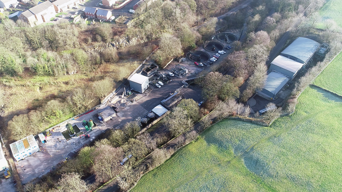 Aerial image of site in early stages - Courtesy of Mott MacDonald Bentley