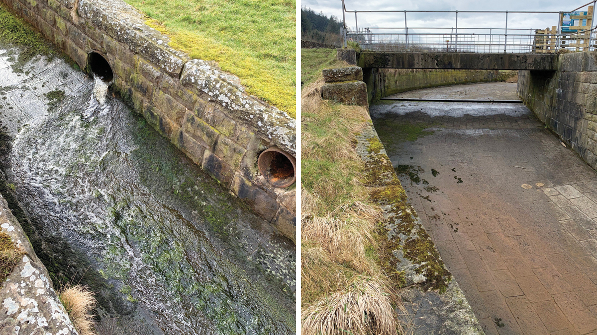 (left) Existing discharge facilities and (right) existing overflow facilities - Courtesy of Costain