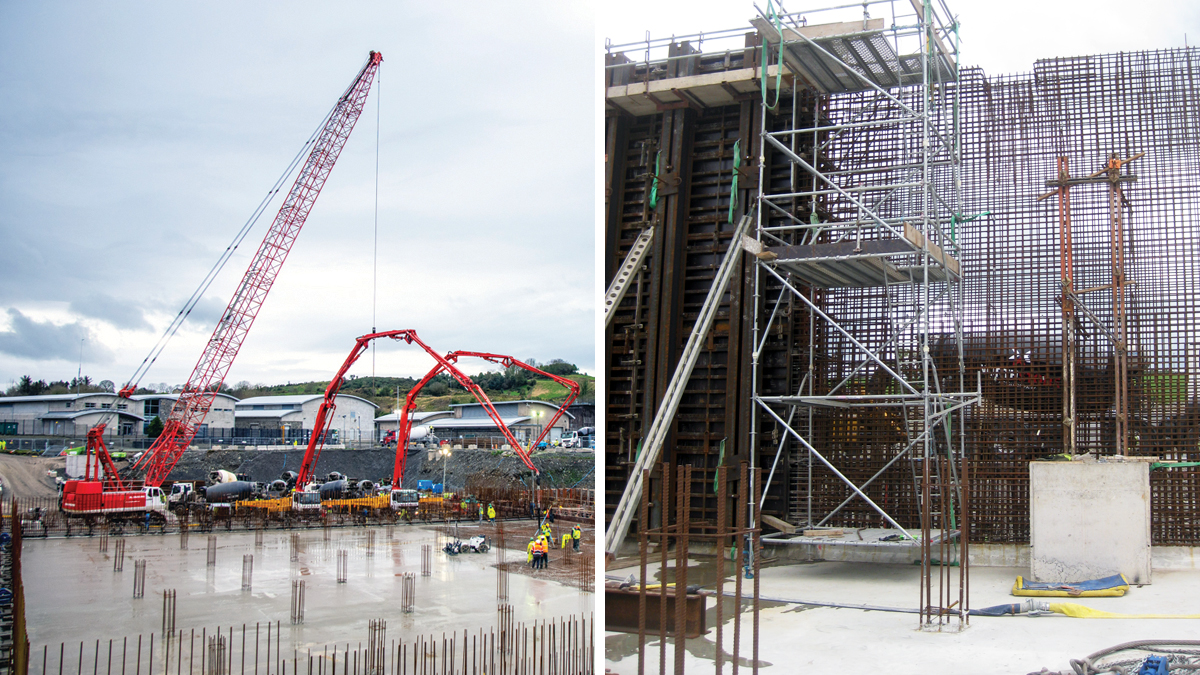 (left) The base pour and (right) the wall pour - Courtesy of GRAHAM