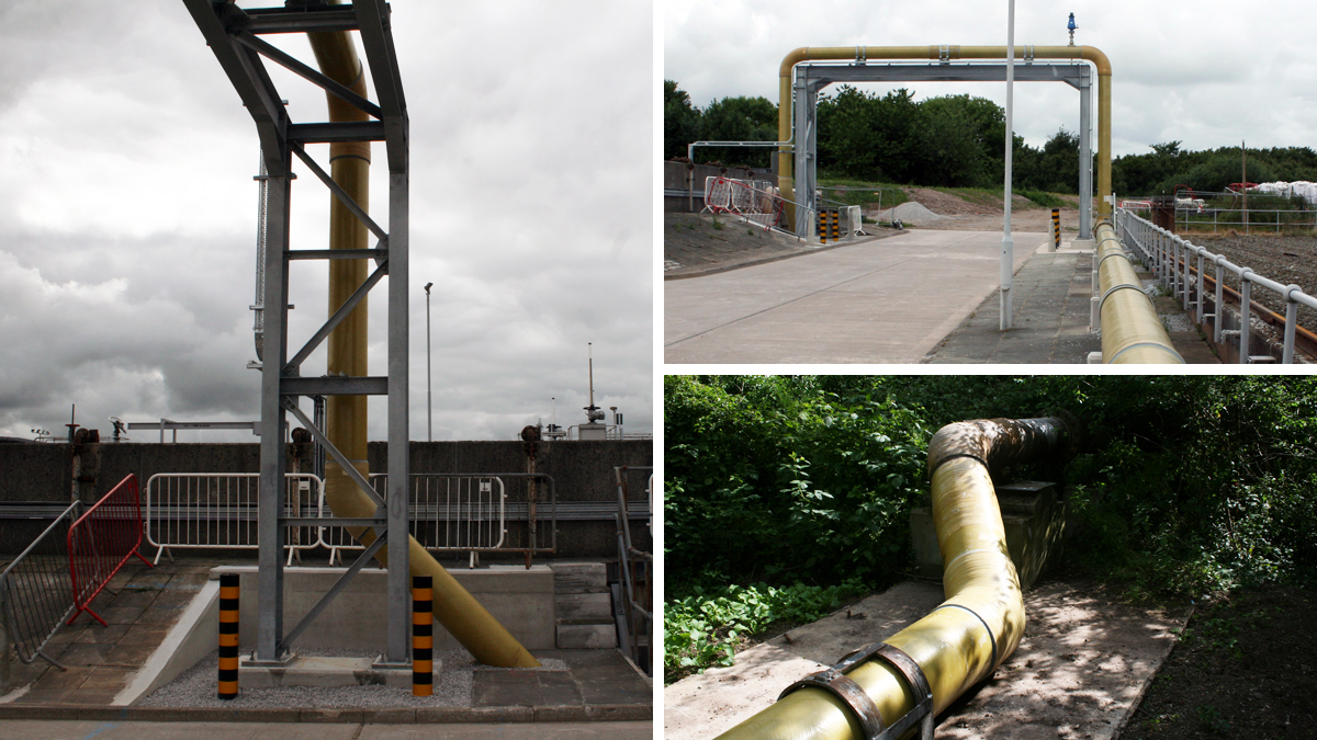 Pipe connection into Essar pipeline - Courtesy of United Utilities