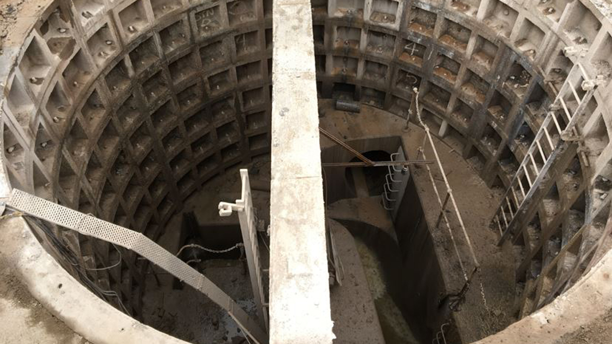 Existing storm overflow chamber with cover slab removed prior to modifications - Courtesy of Esh-Stantec JV