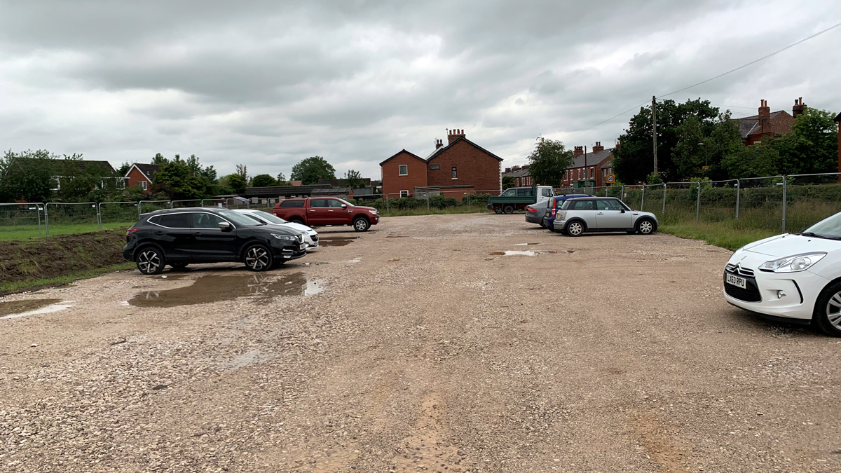 Temporary car park for residents during closure of Moor Road - Courtesy of United Utilities