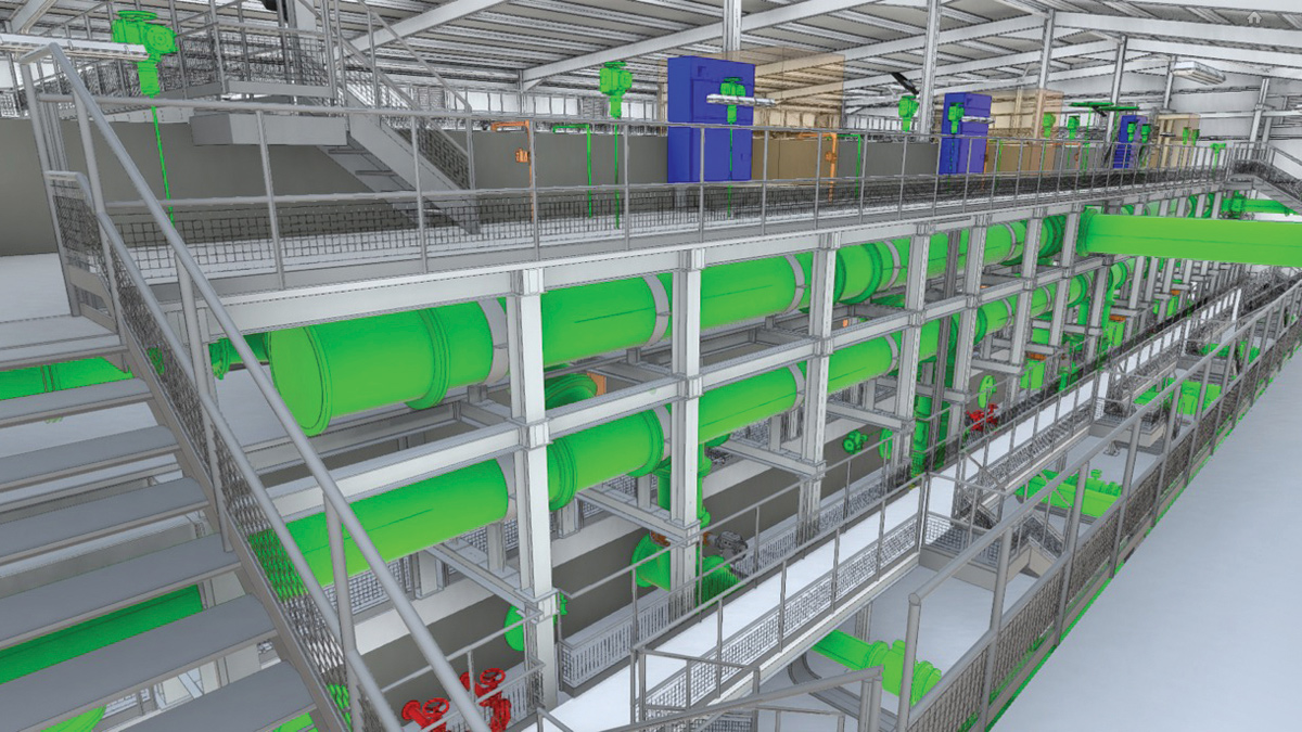 3D model inside the new Alderney WTW - Courtesy of South West Water