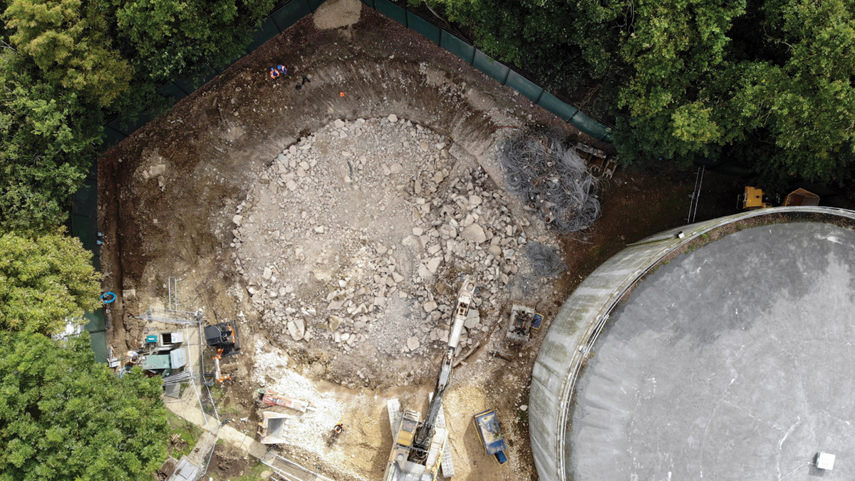 The site for the new reservoir after demolition of the previous tank - Courtesy of Stonbury