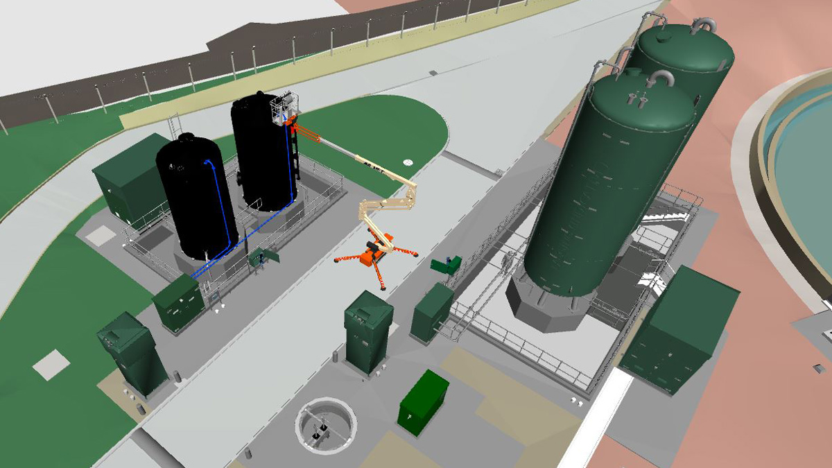 3D model of chemical dosing area - Courtesy of United Utilities