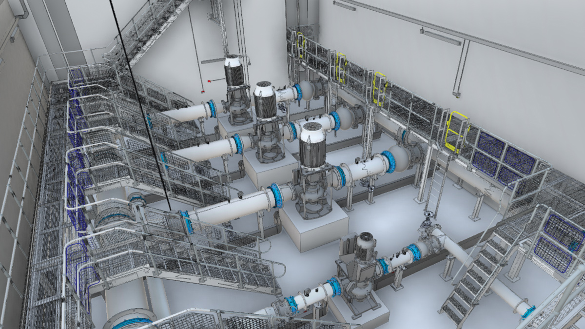 New pumping station layout 3D model - Courtesy of TES Group