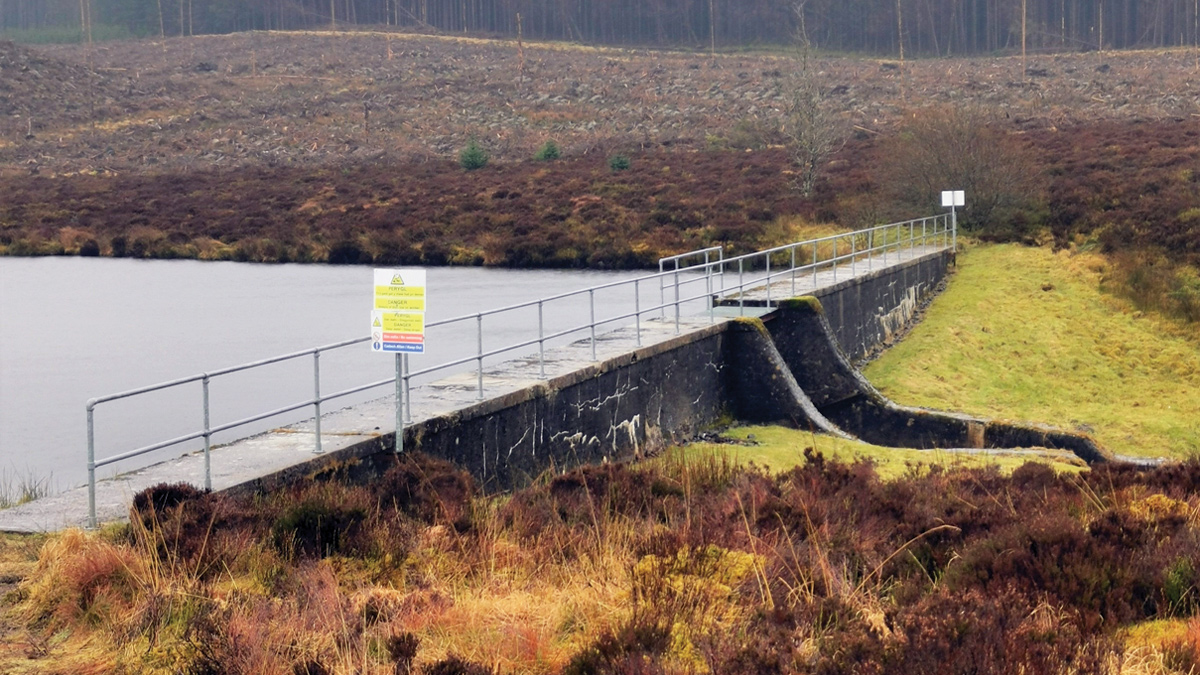 Llyn Bran dam before discontinuance - Courtesy of Welsh Water