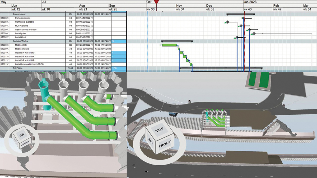 Extract from Synchro 4D planning software - Courtesy of JBA-Bentley