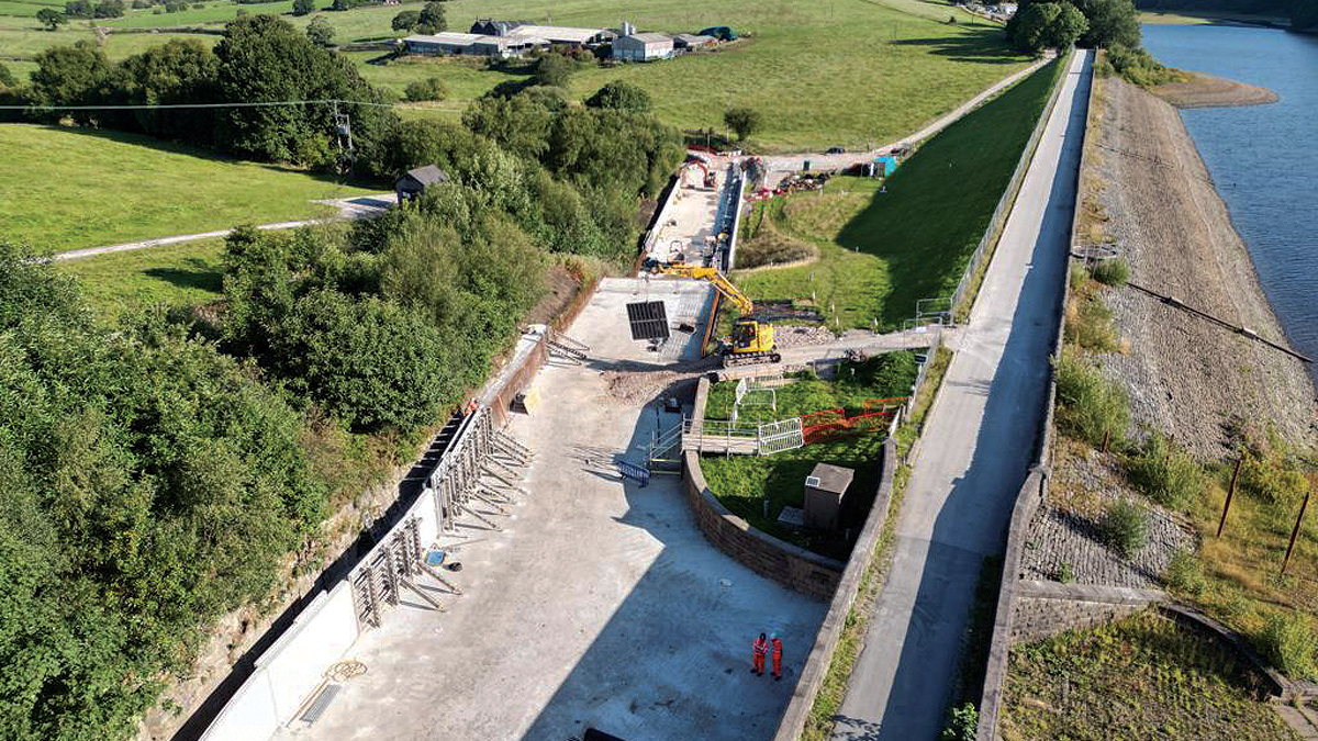 Looking  down the new spillway - Courtesy of Costain