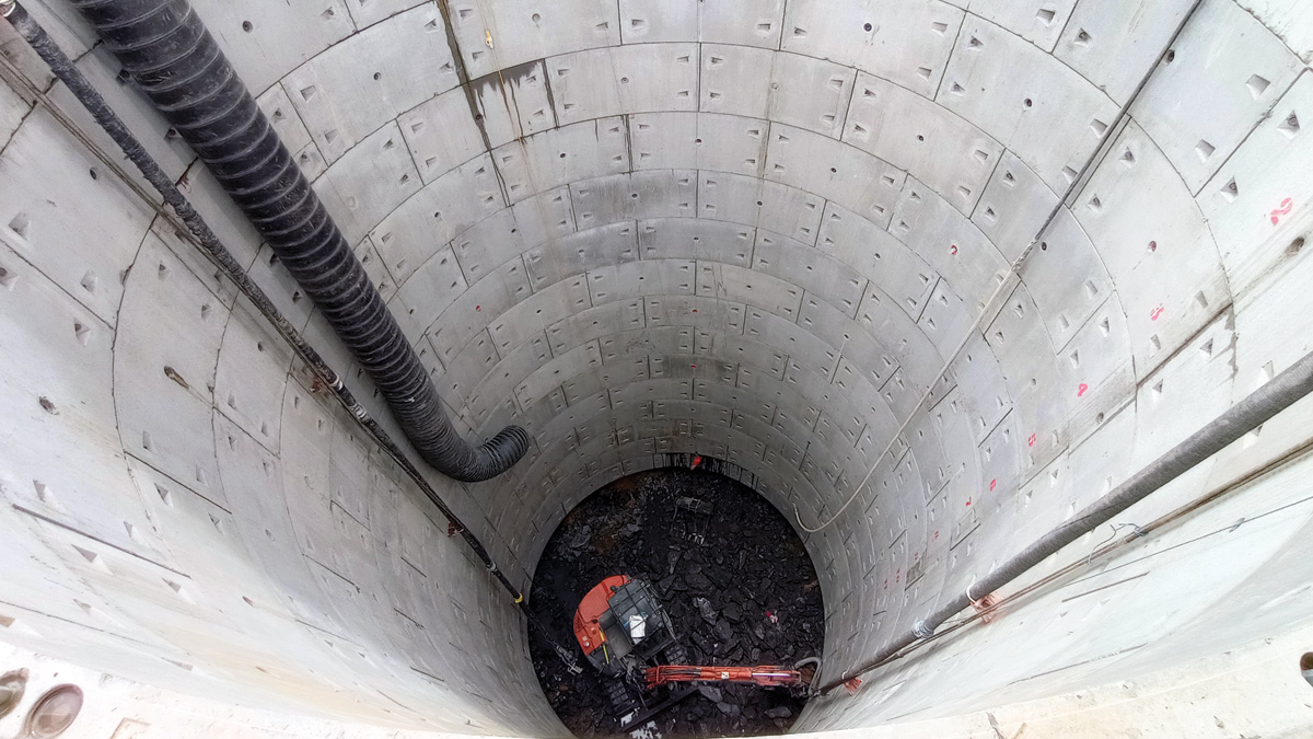 Tunnel shaft at the River Tees crossing - Courtesy of Mott MacDonald