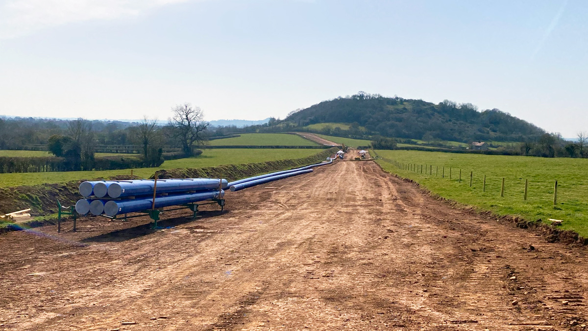 An open cut section of pipeline at Wells - Courtesy of envolve infrastructure