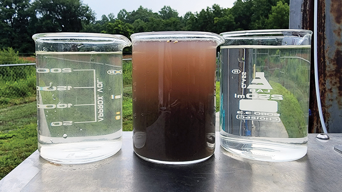 Left to right: Feed, waste, filtrate - Courtesy of ACWA Services