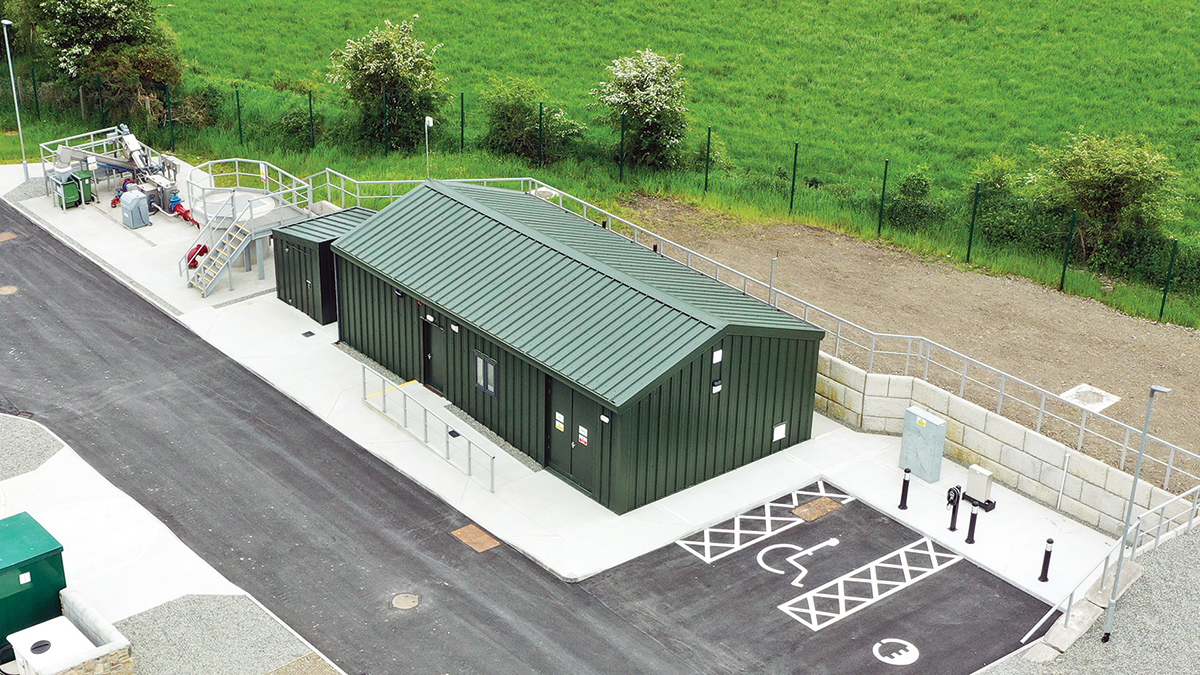 Off-site fabrication of steel building, fully assembled as works have been completed (April 2024) - Courtesy of Glanua