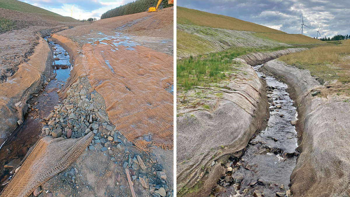 Reinstatement of the watercourse - Courtesy of George Leslie Ltd