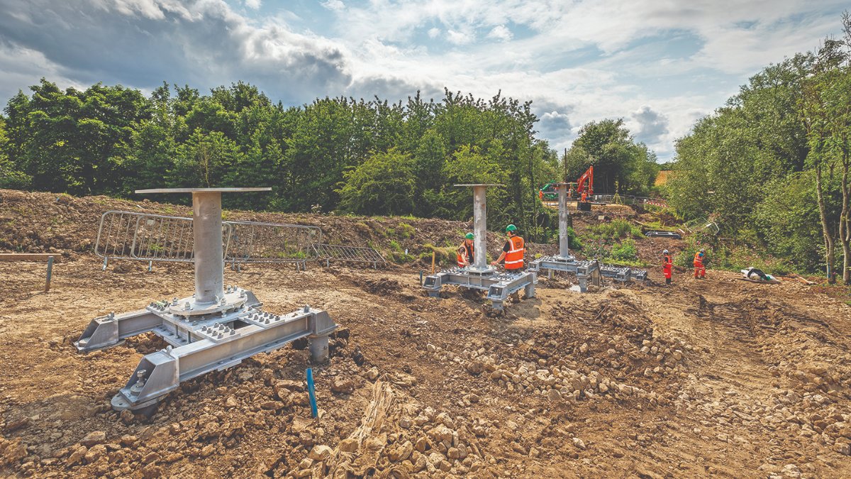 Construction of pipe bridge structure by Francis & Lewis International Ltd - Courtesy of Esh-Stantec