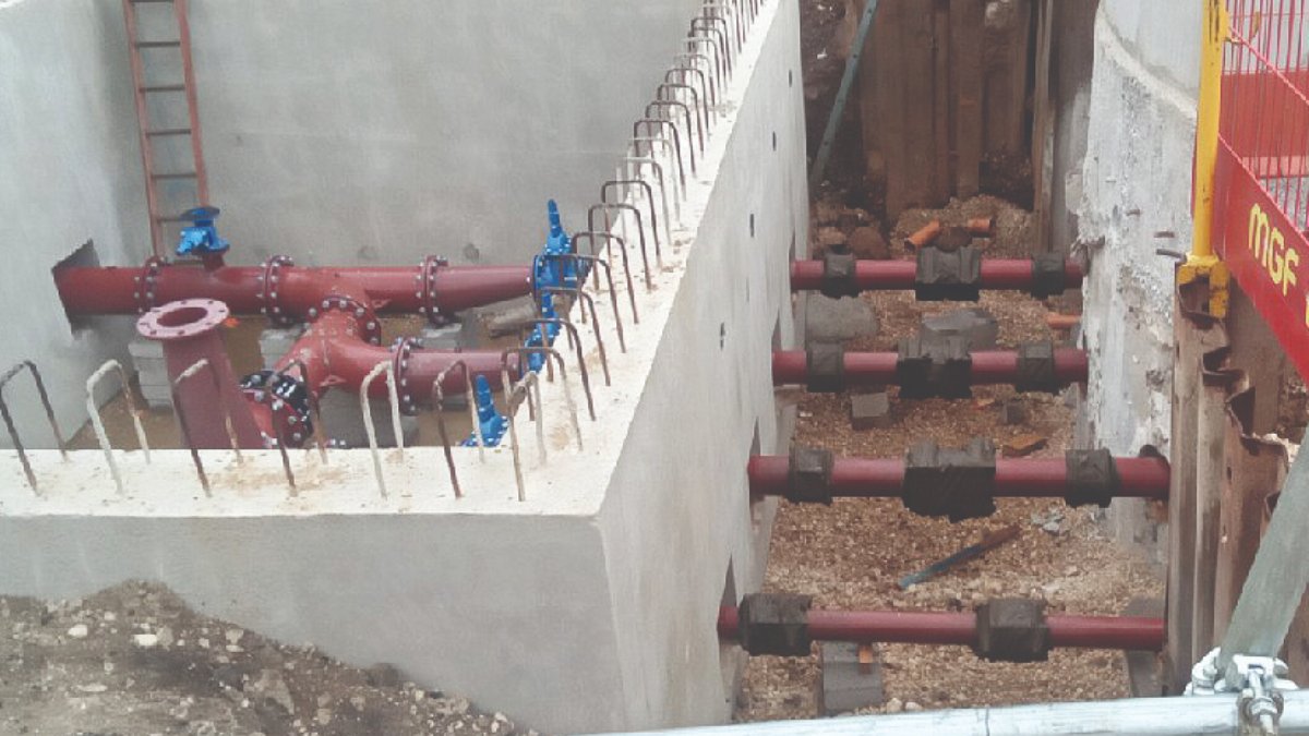 Construction of new valve chamber and associated pipework at Pity Me STW - Courtesy of Esh-Stantec