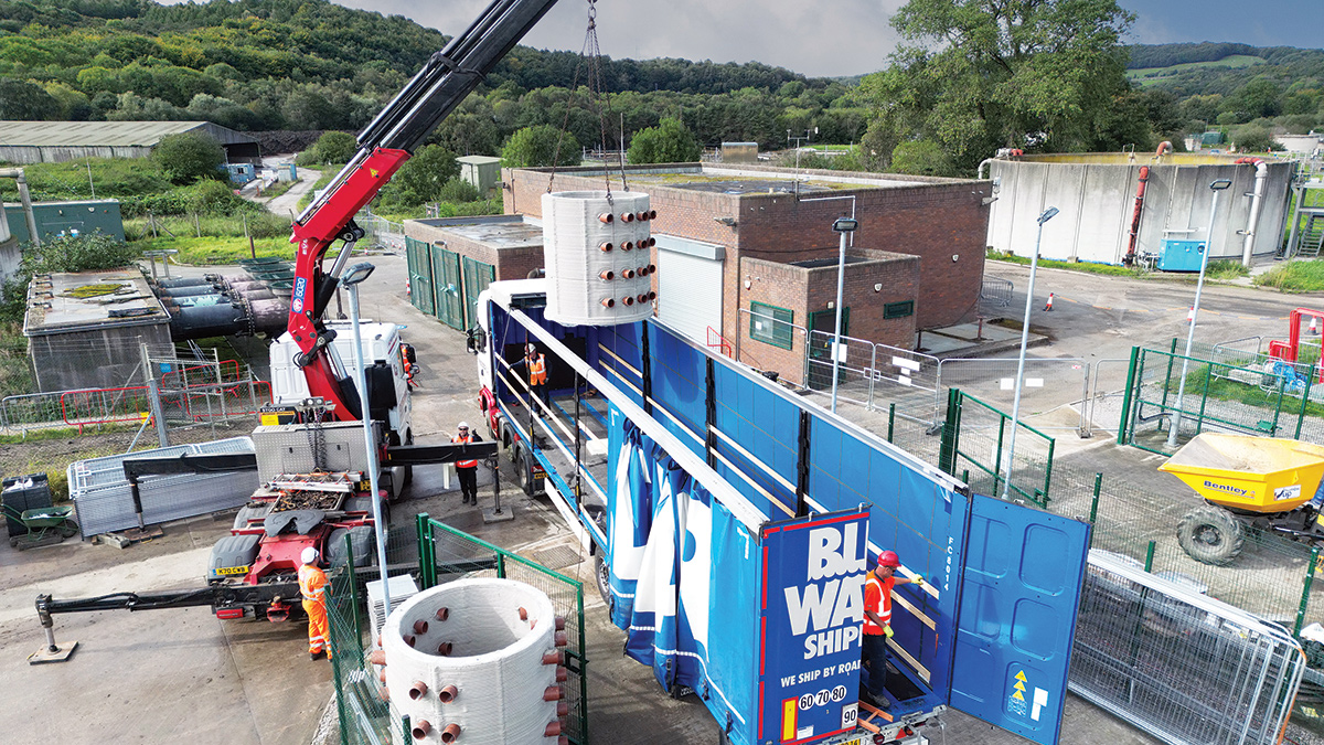 Delivery of 3D printed draw-pits - Courtesy of Mott MacDonald Bentley