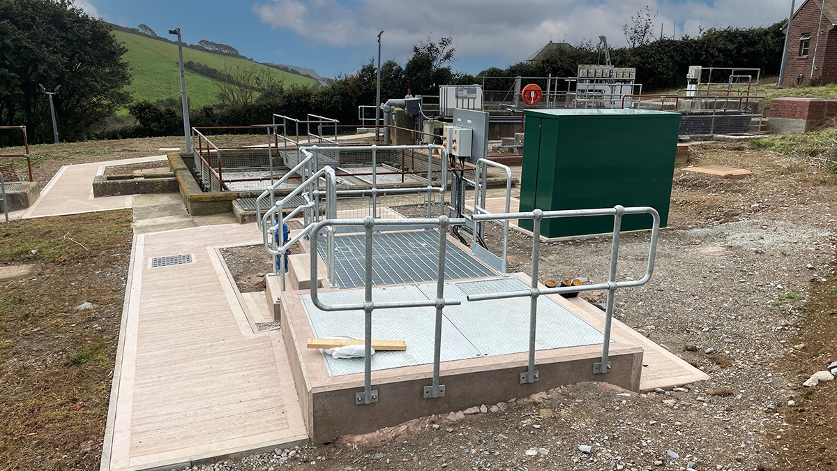 Galmpton STW following reinstatement of new storm tank access - Courtesy of Galliford Try