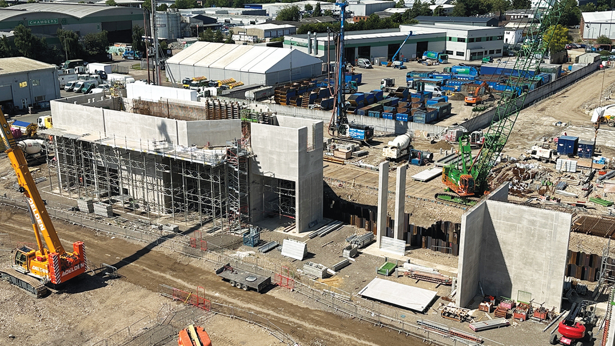 Construction of the high level inlet works structure - Courtesy of Bam Nuttall Ltd