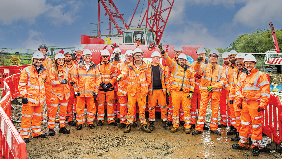 Members of the Thames Water and BAM team prior to launching the Tunnel Boring Machine “Daphne” - Courtesy of Bam Nuttall Ltd