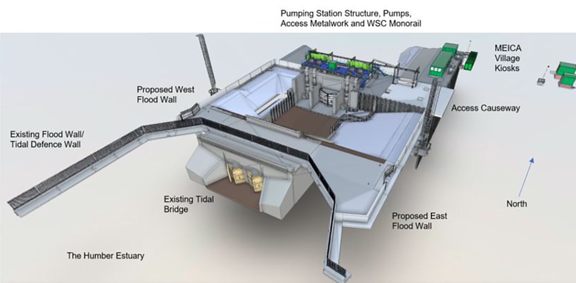 Figure 6: East Hull Pumping Station 3D Revit model - Courtesy of JBA-Bentley
