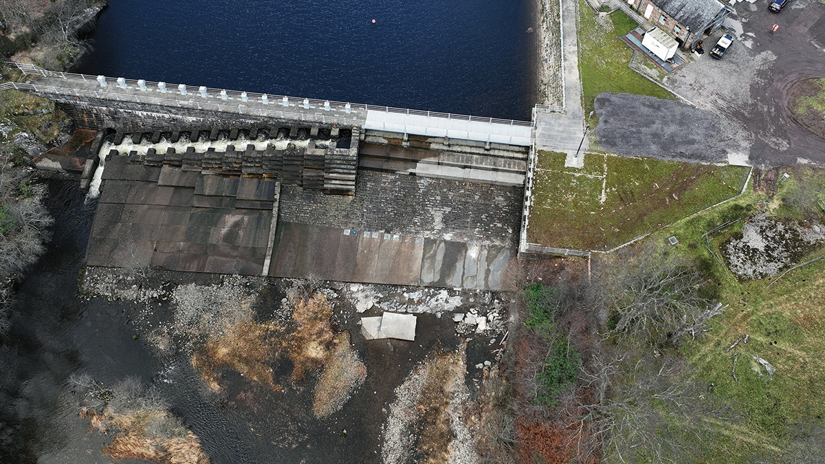 Looking north over Katrine Dam - Courtesy of Whitehouse Studios