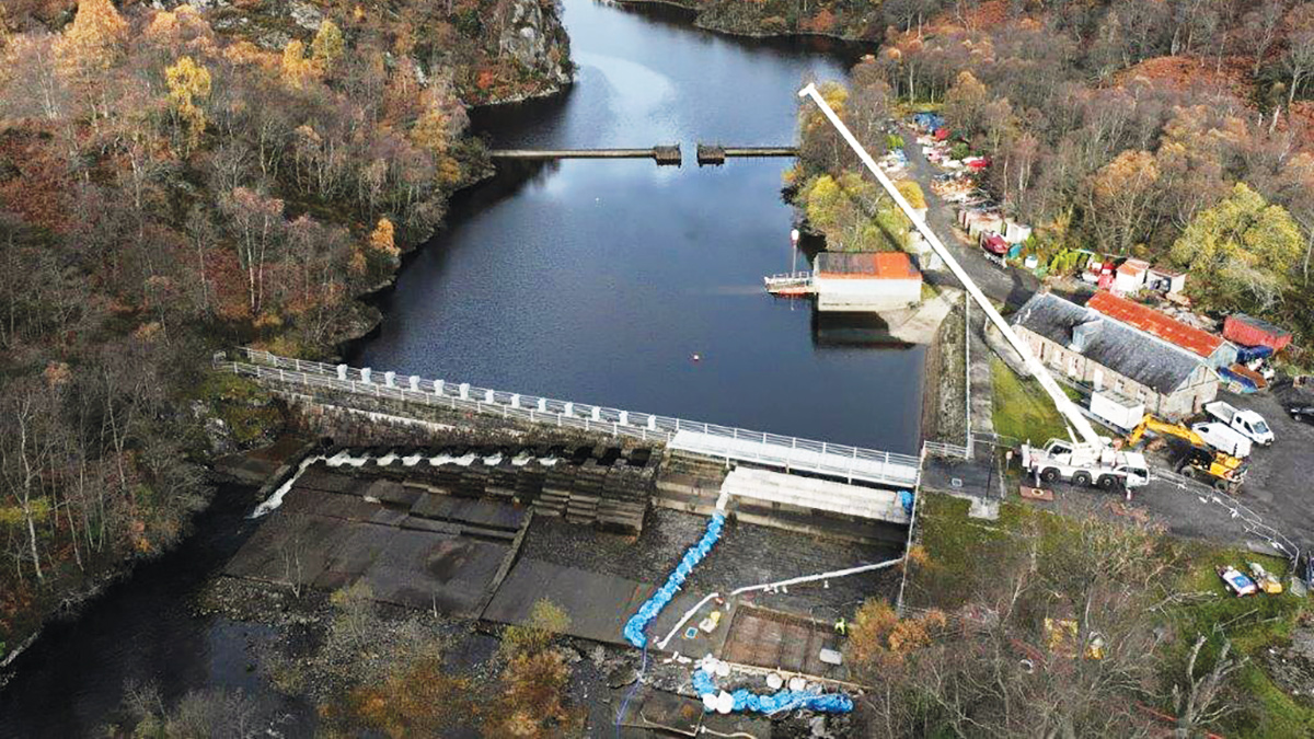 Aerial of the dam repair pre-concrete - Courtesy of Whitehouse Studios