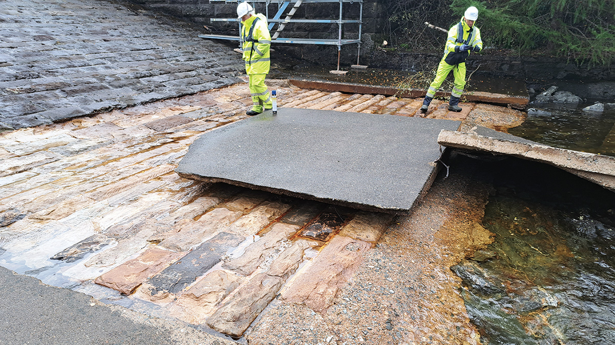 Detached concrete apron slabs - Courtesy of George Leslie Ltd