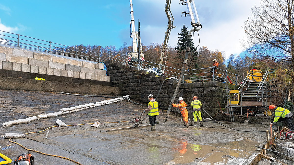 Repairs to concrete apron underway - Courtesy of George Leslie Ltd