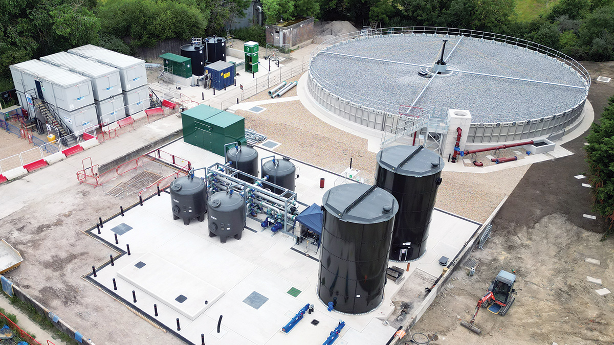 New assets at Lingfield WwTW include backwash tanks, tertiary treatment plant, a biological trickling filter and chemical dosing facilities - Courtesy of CMDP