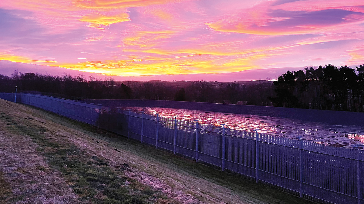 Sunrise over completed lagoon - Courtesy of Mott MacDonald Bentley