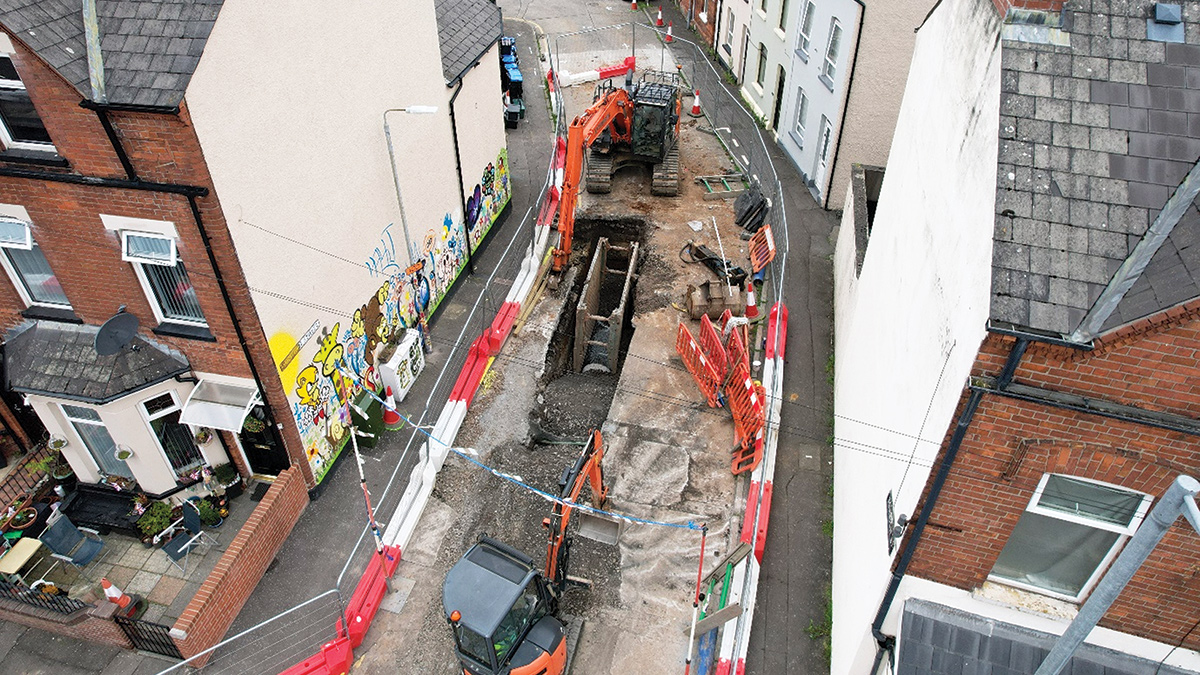 Upsizing sewers on Sunwich Street - Courtesy of GEDA Construction