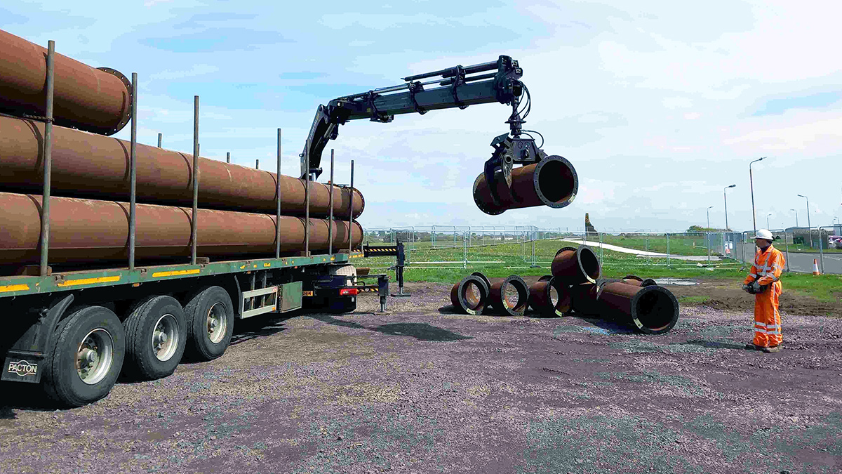 Pipe delivery - Courtesy of Caledonia Water Alliance