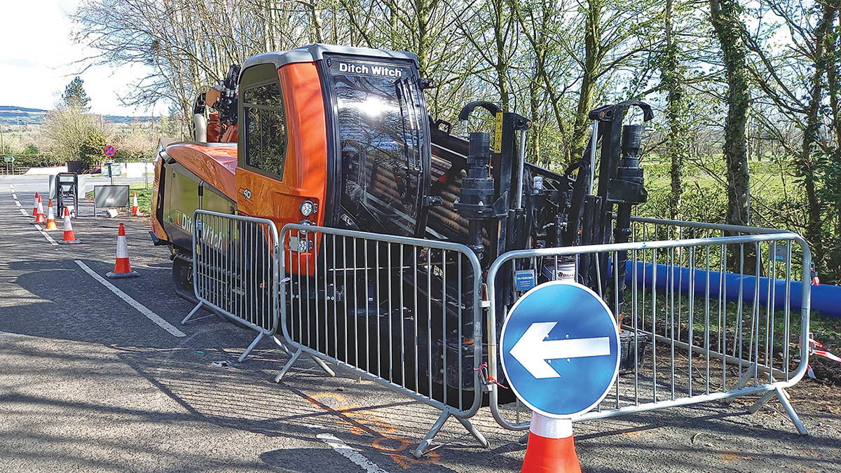 Ditchwitch ready for action on Barnish Road - Courtesy of Farrans/Glanua Group JV