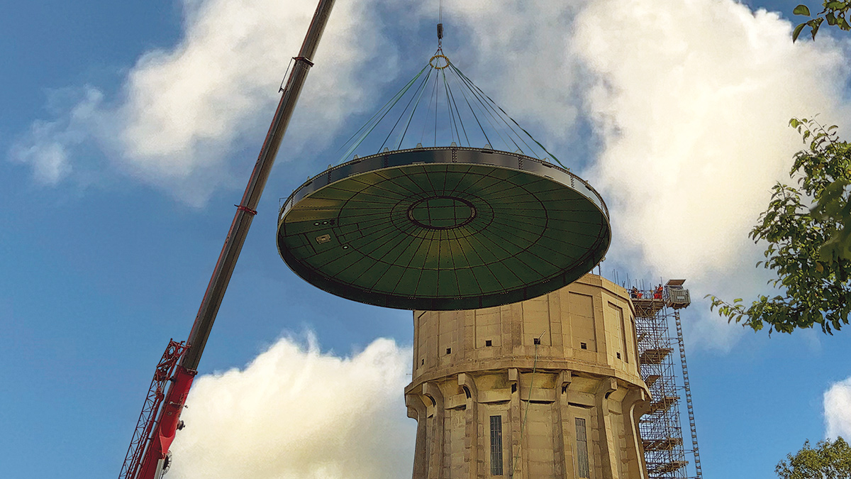 The new roof being lifted into place - Courtesy of @one Alliance