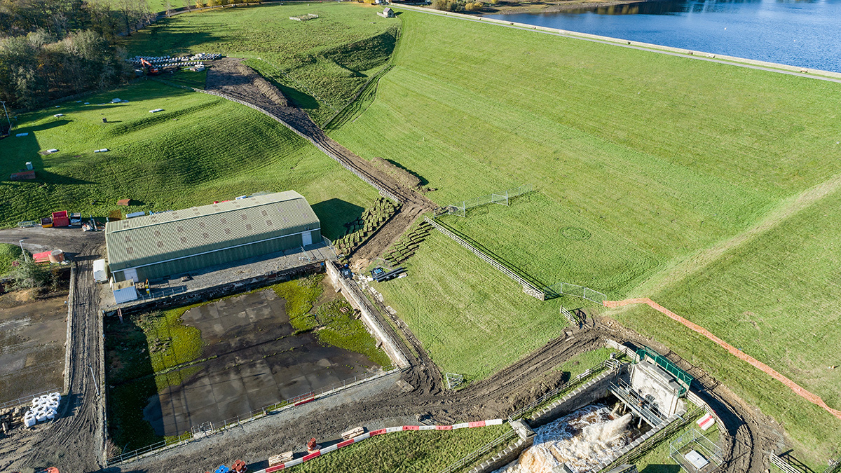 Tunstall Reservoir dam - Courtesy of Esh-Stantec