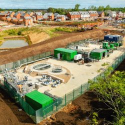 Aerial view of The Woodlands Water Recycling Centre shortly before completion and takeover - Courtesy of EPS Water